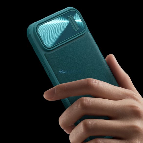 Nillkin CamShield bőr tok S tok iPhone 14 Pro tok kameravédővel kék