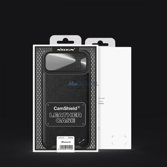 Nillkin CamShield bőr S tok iPhone 14 Pro Max tok kameravédővel zöld