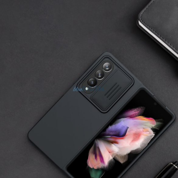 Nillkin CamShield Silky Silicone Case Samsung Galaxy Z Fold 4 szilikon tok kameravédővel kék