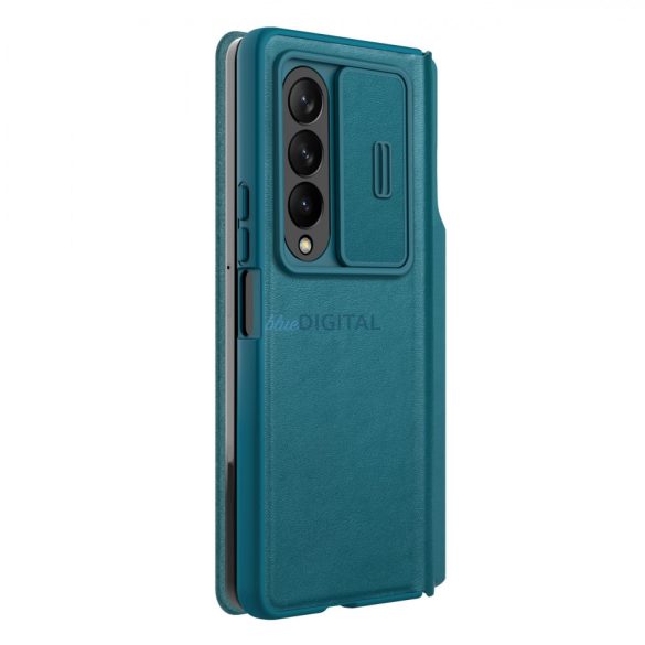 Nillkin Qin Bőr Pro Case Samsung Galaxy Z Fold 4 tok kameravédővel és tolltartóval zöld