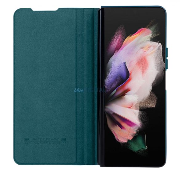 Nillkin Qin Bőr Pro Case Samsung Galaxy Z Fold 4 tok kameravédővel és tolltartóval zöld