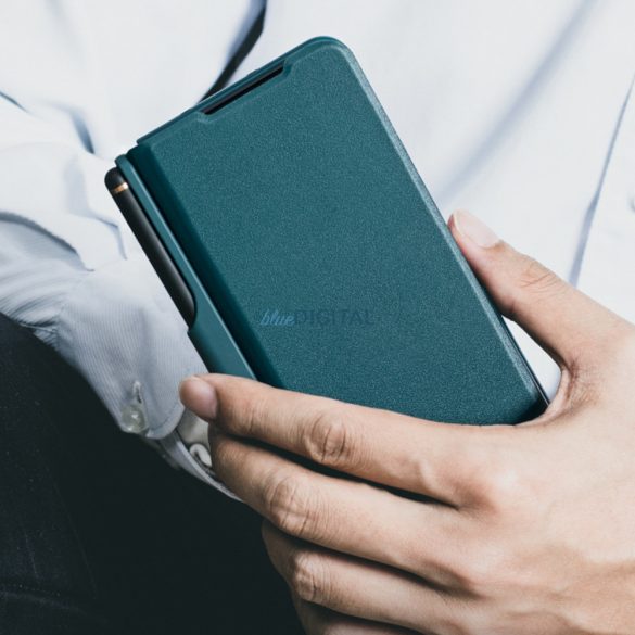 Nillkin Qin Bőr Pro Case Samsung Galaxy Z Fold 4 tok kameravédővel és tolltartóval zöld