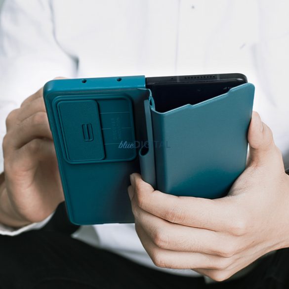 Nillkin Qin Bőr Pro Case Samsung Galaxy Z Fold 4 tok kameravédővel és tolltartóval zöld