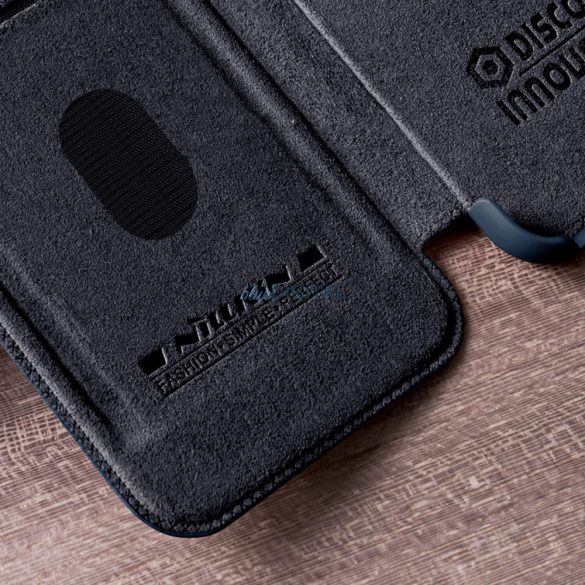 Nillkin Qin Leather Pro Case Samsung Galaxy S23 flipes tok elcsúsztatható kameravédővel barna