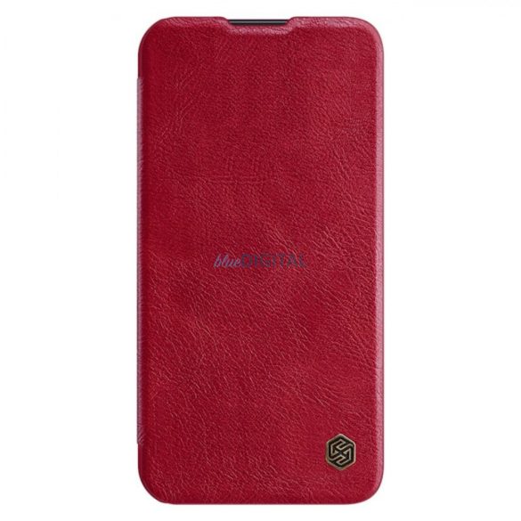 Nillkin Qin Leather Pro Case Samsung Galaxy S23+ flipes tok elcsúsztatható kameravédővel piros