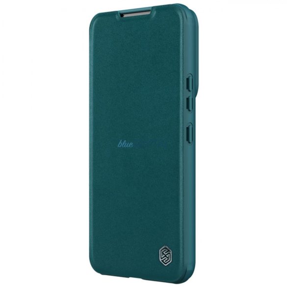 Nillkin Qin Leather Pro Case Samsung Galaxy S23+ flipes tok elcsúsztatható kameravédővel zöld