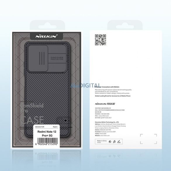 Nillkin CamShield ProCase Xiaomi Redmi Note 12 Pro+ kamervédővel fekete tok