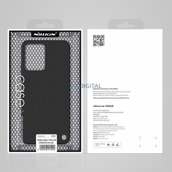 Nillkin Textured Case Xiaomi Redmi Note 12 Pro / Poco X5 Pro 5G megerősített nejlon borítás fekete tok