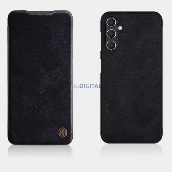 Nillkin Qin LEATHER Case LEATHER Case pénztárcával fekete tok