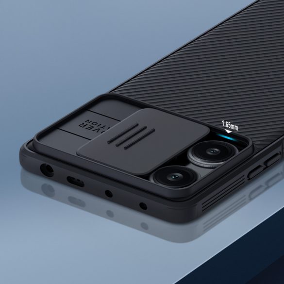 Xiaomi Redmi Note 12 Turbo / Xiaomi Poco F5 Armor tok kameravédővel Nillkin CamShield Pro tok - Fekete