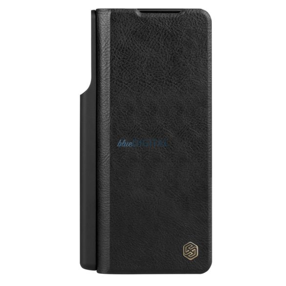 Nillkin Qin Leather Pro Samsung Galaxy Z Fold 5 Bőr Flip Case tok kamerafedéllel - Fekete