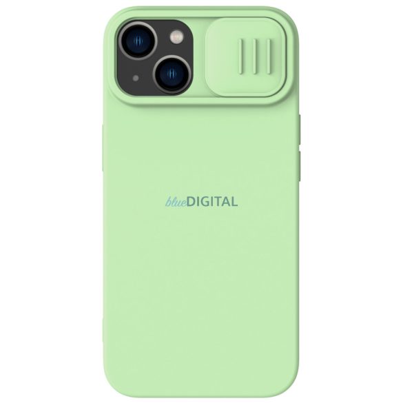 Nillkin CamShield Silky szilikon tok iPhone 15 készülékhez kameratartóval - menta színű