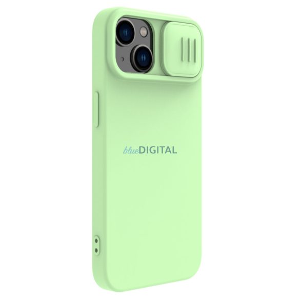 Nillkin CamShield Silky szilikon tok iPhone 15 készülékhez kameratartóval - menta színű