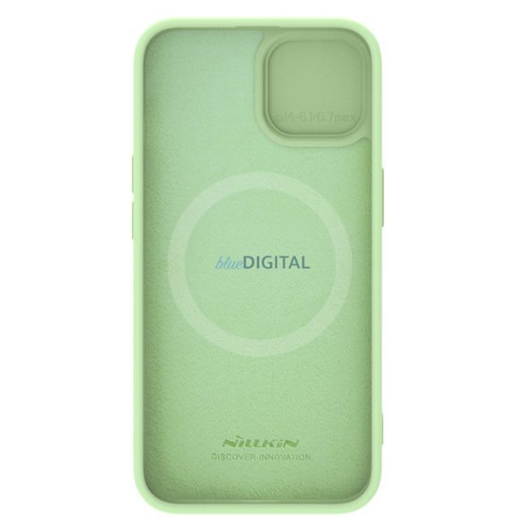 Nillkin CamShield Silky szilikon tok iPhone 15 készülékhez kameratartóval - menta színű