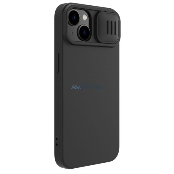 Nillkin CamShield Silky szilikon tok iPhone 15 Plus készülékhez kamerafedéllel - fekete