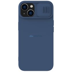   Nillkin CamShield Silky szilikon tok iPhone 15 Plus készülékhez kamerafedéllel - sötétkék