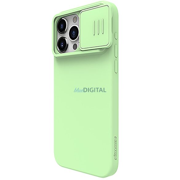 Nillkin CamShield Silky szilikon tok iPhone 15 Pro készülékhez kameratartóval - menta színű