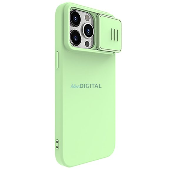 Nillkin CamShield Silky szilikon tok iPhone 15 Pro készülékhez kameratartóval - menta színű