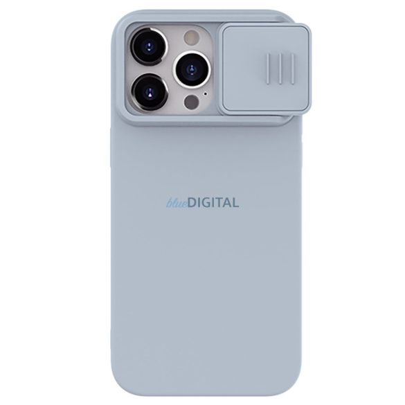 Nillkin CamShield Silky szilikon tok iPhone 15 Pro készülékhez kamerafedéllel - szürke