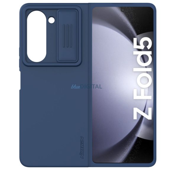 Nillkin CamShield Silky szilikon tok Samsung Galaxy Z Fold 5 készülékhez kamerafedéllel - sötétkék