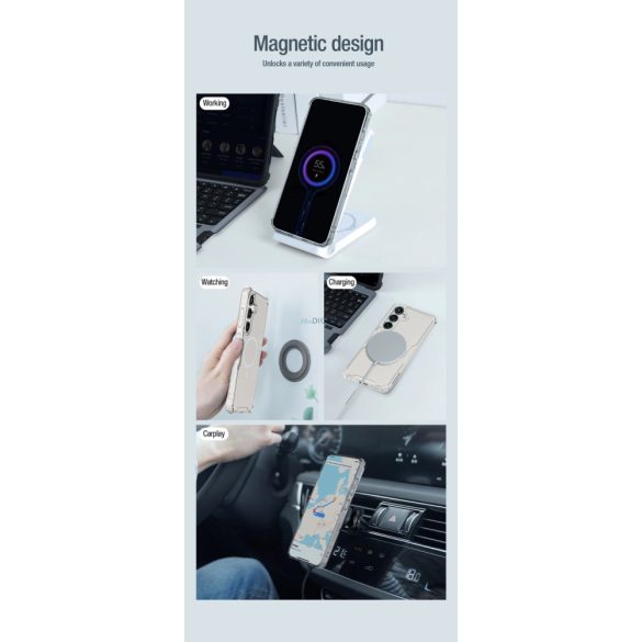 Nillkin Nature Pro Armor tok mágneses gyűrűvel Samsung Galaxy S24 - fehér