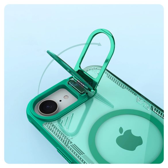 Nillkin Iceblade Prop MagSafe-kompatibilis tok kitámasztóval iPhone 16e - zöld