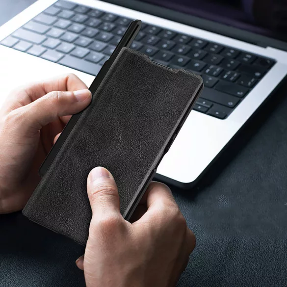 Nillkin Qin Pro tok Samsung Galaxy Z Fold 7 S Pen Space - Fekete - Samsung Galaxy Z Fold 7 - S Pen Space - Fekete