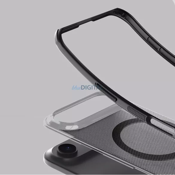 Super Frosted Shield Pro mágneses tok IP17 Air átlátszó fekete
