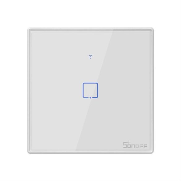 Sonoff T2EU1C-TX egycsatornás Touch fény Switch Wi-Fi gomb Fehér (IM190314015)