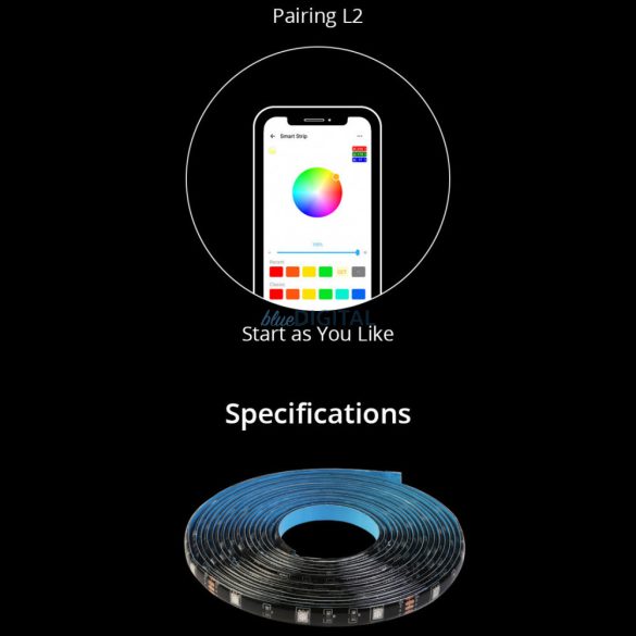 Sonoff L2-2M készlet intelligens vízálló LED szalag 2m RGB távirányító Wi-Fi tápegység