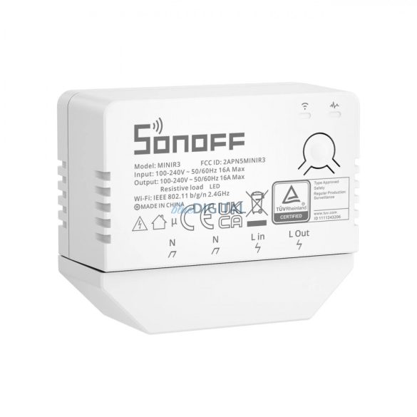 Sonoff fali áramkapcsoló Wi-Fi fehér (MINIR3)