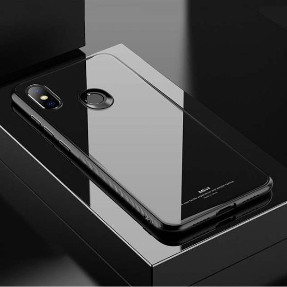 MSVII edzett üveg telefon tok telefontok ütésálló edzett üveg lap Xiaomi Mi 8 SE fekete kijelzőfólia üvegfólia tempered glass