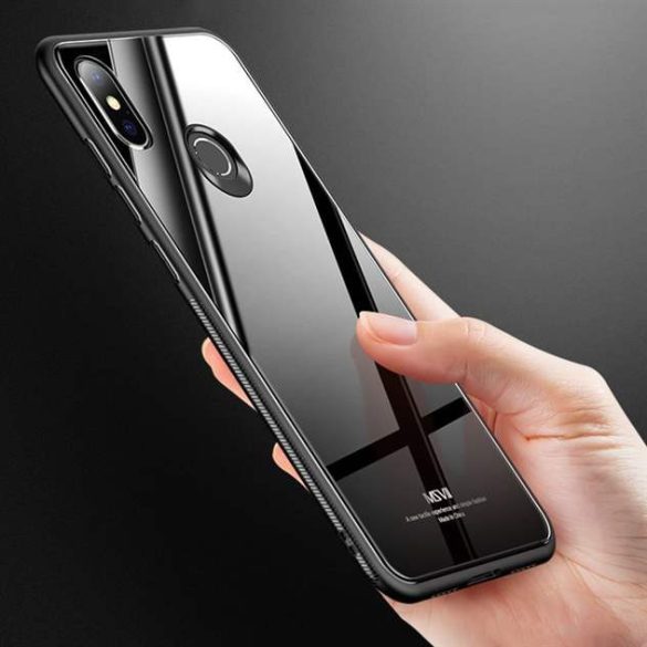 MSVII edzett üveg telefon tok telefontok ütésálló edzett üveg lap Xiaomi Mi 8 SE fekete kijelzőfólia üvegfólia tempered glass