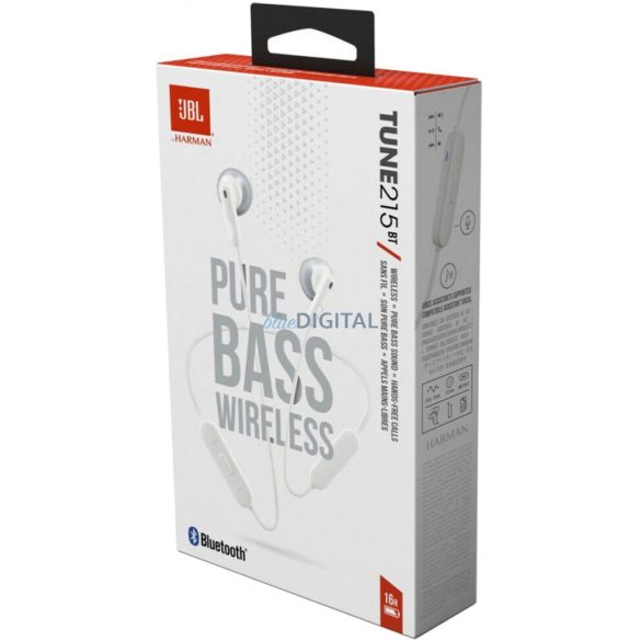 JBL Tune 215BT Bluetooth vezeték nélküli fülhallgató - fehér