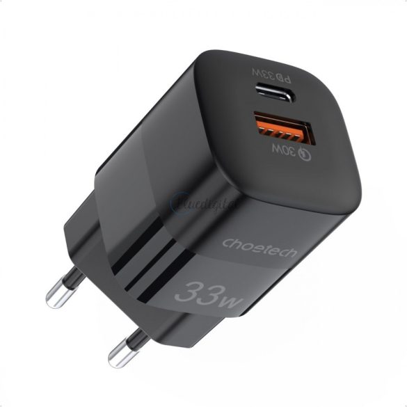 Choetech gyors USB Fal töltő USB type-c Pd QC 33W fekete (PD5006)