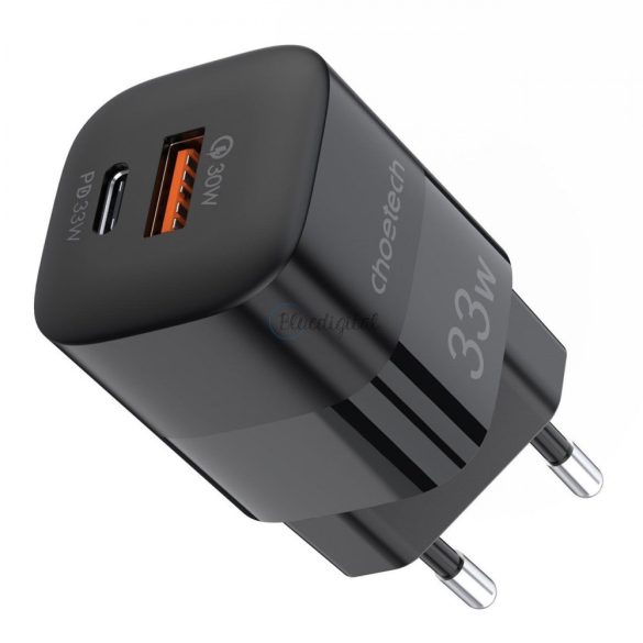 Choetech gyors USB Fal töltő USB type-c Pd QC 33W fekete (PD5006)