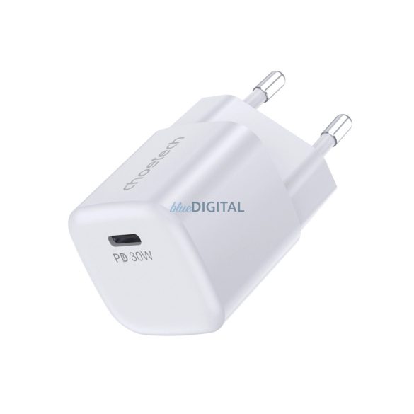 Choetech PD5007 hálózat töltő 1xUSB-C csatlakozással 30W GaN - fehér