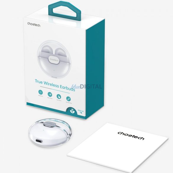 Choetech TWS vezeték nélküli fejhallgató töltőtokkal fehér (BH-T08)