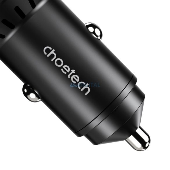 Choetech TC0014 autós töltő 1xUSB-A és 1xUSB-C csatlakozással 60W - fekete