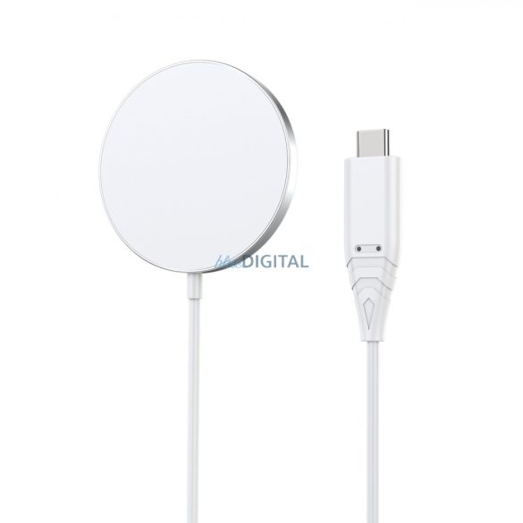 Choetech 15W Qi vezeték nélküli induktív töltő MagSafe fehér (H046+T518-F)