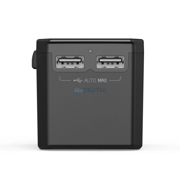 Choetech PD6045 utazó adapter és töltő 2xUSB-C és 2xUSB-A csatlakozóval 45W GaN US EU UK AU - Fekete