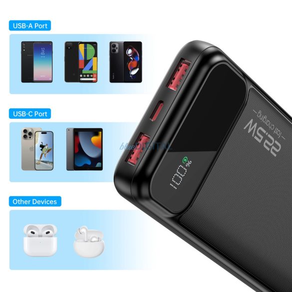 Choetech B728 powerbank 10000mAh 22.5W - fekete