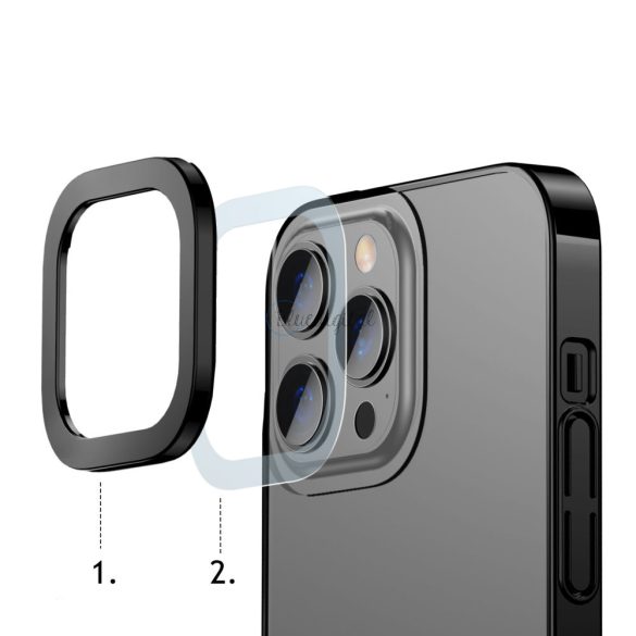 Baseus csillámos Hard PC tok átlátszó galvanizált tok iPhone 13 Pro Max fekete (ARMC000201)