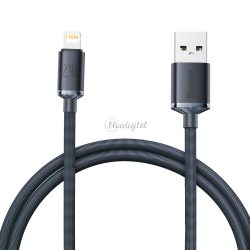   Baseus kristály ragyog sorozat gyors töltés adatkábel USB Type A Lightning 2.4a 1.2m fekete (CAJY000001)
