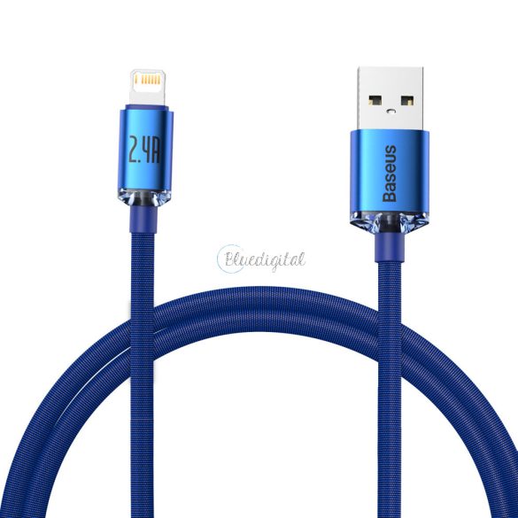 Baseus kristály ragyog sorozat gyors töltés adatkábel USB Type A Lightning 2.4a 1.2m kék (CAJY000003)