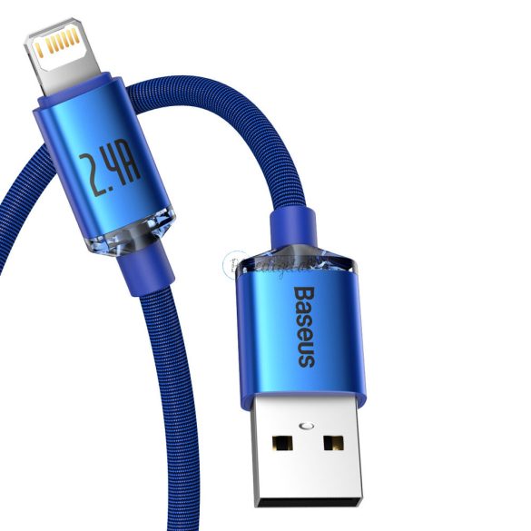 Baseus kristály ragyog sorozat gyors töltés adatkábel USB Type A Lightning 2.4a 2m kék (CAJY000103)