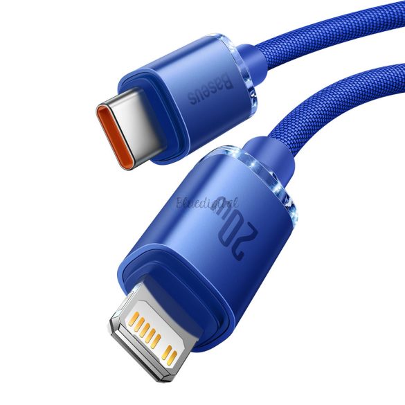 Baseus kristály ragyog sorozat gyors töltés adatkábel Type-c USB Lightning 20W 1,2m kék (CAJY000203)