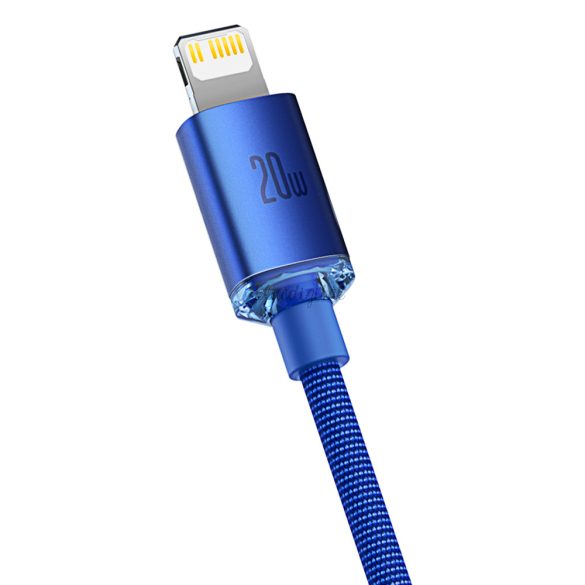 Baseus kristály ragyog sorozat gyors töltés adatkábel Type-c USB Lightning 20W 1,2m kék (CAJY000203)