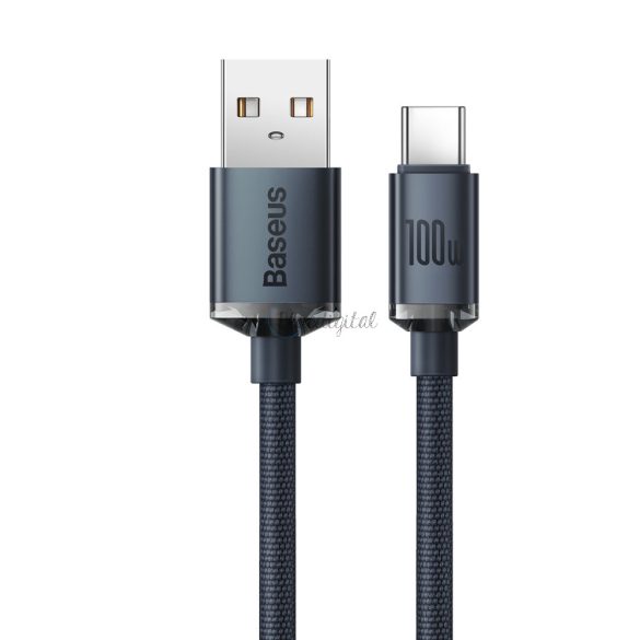 Baseus kristály ragyog sorozat gyors töltés adatkábel USB Type A USB Type C100W 1,2m fekete (CAJY000401)