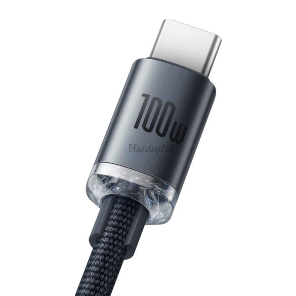 Baseus kristály ragyog sorozat gyors töltés adatkábel USB Type A USB Type C100W 1,2m fekete (CAJY000401)
